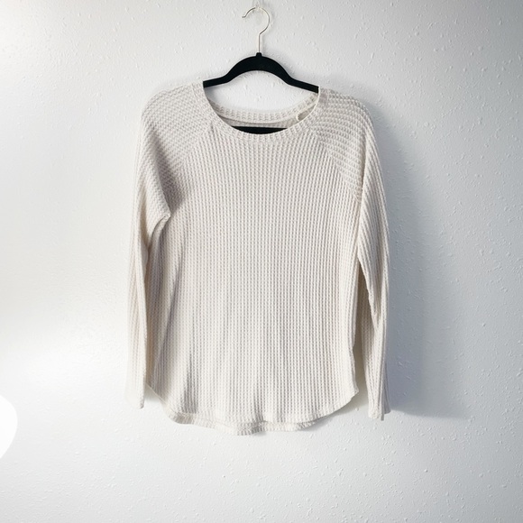 American Eagle Outfitters Tops - American eagle waffle knit small cream shirt long sleeve